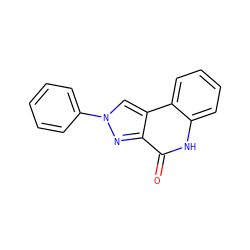 O=c1[nH]c2ccccc2c2cn(-c3ccccc3)nc12 ZINC000003888482