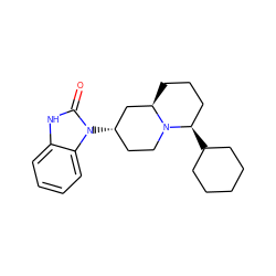 O=c1[nH]c2ccccc2n1[C@H]1CCN2[C@H](C3CCCCC3)CCC[C@@H]2C1 ZINC000013588459