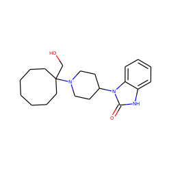 O=c1[nH]c2ccccc2n1C1CCN(C2(CO)CCCCCCC2)CC1 ZINC000066112083