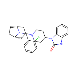 O=c1[nH]c2ccccc2n1C1CCN(C2C[C@@H]3CC[C@H](C2)N3Cc2ccccc2Cl)CC1 ZINC000095595667