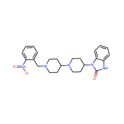 O=c1[nH]c2ccccc2n1C1CCN(C2CCN(Cc3ccccc3[N+](=O)[O-])CC2)CC1 ZINC000040918517