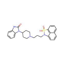 O=c1[nH]c2ccccc2n1C1CCN(CCCN2c3cccc4cccc(c34)S2(=O)=O)CC1 ZINC000013823468