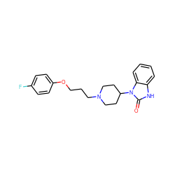 O=c1[nH]c2ccccc2n1C1CCN(CCCOc2ccc(F)cc2)CC1 ZINC000072109000