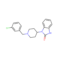 O=c1[nH]c2ccccc2n1C1CCN(Cc2cccc(Cl)c2)CC1 ZINC000302812611