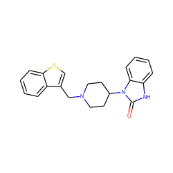 O=c1[nH]c2ccccc2n1C1CCN(Cc2csc3ccccc23)CC1 ZINC000053230219