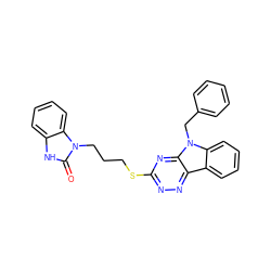 O=c1[nH]c2ccccc2n1CCCSc1nnc2c3ccccc3n(Cc3ccccc3)c2n1 ZINC000002995449