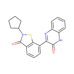 O=c1[nH]c2ccccc2nc1-c1cccc2c(=O)n(C3CCCC3)sc12 ZINC000036188426