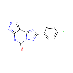 O=c1[nH]c2n[nH]cc2c2nc(-c3ccc(Cl)cc3)nn12 ZINC001772622746