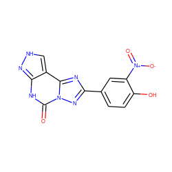 O=c1[nH]c2n[nH]cc2c2nc(-c3ccc(O)c([N+](=O)[O-])c3)nn12 ZINC001772655134