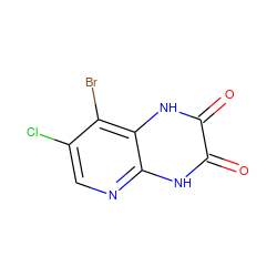 O=c1[nH]c2ncc(Cl)c(Br)c2[nH]c1=O ZINC000653859618