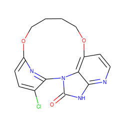 O=c1[nH]c2nccc3c2n1-c1nc(ccc1Cl)OCCCCO3 ZINC001772626015