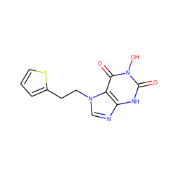 O=c1[nH]c2ncn(CCc3cccs3)c2c(=O)n1O ZINC000473086935