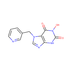 O=c1[nH]c2ncn(Cc3cccnc3)c2c(=O)n1O ZINC000473082950