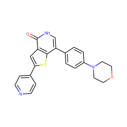 O=c1[nH]cc(-c2ccc(N3CCOCC3)cc2)c2sc(-c3ccncc3)cc12 ZINC000072176799