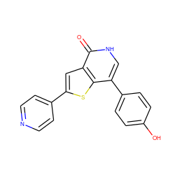 O=c1[nH]cc(-c2ccc(O)cc2)c2sc(-c3ccncc3)cc12 ZINC000066157017