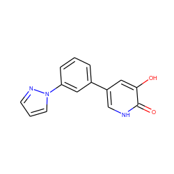 O=c1[nH]cc(-c2cccc(-n3cccn3)c2)cc1O ZINC000473249389