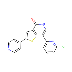 O=c1[nH]cc(-c2cccc(Cl)n2)c2sc(-c3ccncc3)cc12 ZINC000072177724