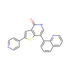 O=c1[nH]cc(-c2cccc3cccnc23)c2sc(-c3ccncc3)cc12 ZINC000072176029