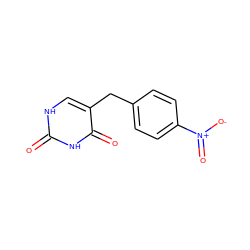 O=c1[nH]cc(Cc2ccc([N+](=O)[O-])cc2)c(=O)[nH]1 ZINC000013743510