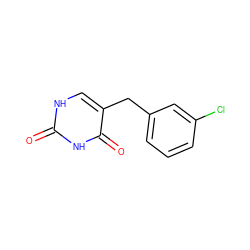 O=c1[nH]cc(Cc2cccc(Cl)c2)c(=O)[nH]1 ZINC000013743513