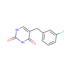 O=c1[nH]cc(Cc2cccc(F)c2)c(=O)[nH]1 ZINC000013743512