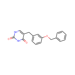 O=c1[nH]cc(Cc2cccc(OCc3ccccc3)c2)c(=O)[nH]1 ZINC000001746309