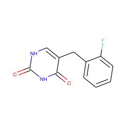 O=c1[nH]cc(Cc2ccccc2F)c(=O)[nH]1 ZINC000013743517