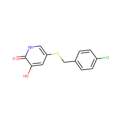 O=c1[nH]cc(SCc2ccc(Cl)cc2)cc1O ZINC000206396883