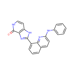 O=c1[nH]ccc2[nH]c(-c3cccc4ccc(Nc5ccccc5)nc34)nc12 ZINC000222367259