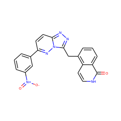 O=c1[nH]ccc2c(Cc3nnc4ccc(-c5cccc([N+](=O)[O-])c5)nn34)cccc12 ZINC000073165724