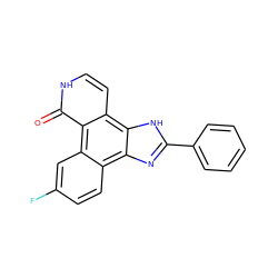 O=c1[nH]ccc2c3[nH]c(-c4ccccc4)nc3c3ccc(F)cc3c12 ZINC000028955731