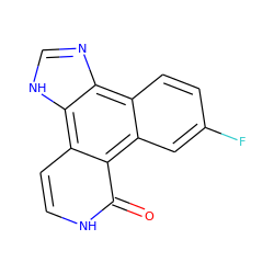 O=c1[nH]ccc2c3[nH]cnc3c3ccc(F)cc3c12 ZINC000028955712