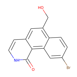 O=c1[nH]ccc2cc(CO)c3ccc(Br)cc3c12 ZINC000028955827