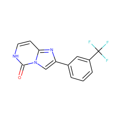 O=c1[nH]ccc2nc(-c3cccc(C(F)(F)F)c3)cn12 ZINC000103254761