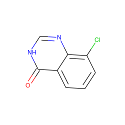 O=c1[nH]cnc2c(Cl)cccc12 ZINC000026894419