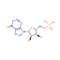 O=c1[nH]cnc2c1NCN2[C@@H]1O[C@H](COP(=O)(O)O)[C@@H](O)[C@H]1O ZINC000062178454