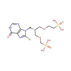 O=c1[nH]cnc2c1nc(Br)n2C[C@H](COCCP(=O)(O)O)COCP(=O)(O)O ZINC001772572180