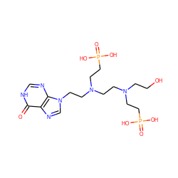 O=c1[nH]cnc2c1ncn2CCN(CCN(CCO)CCP(=O)(O)O)CCP(=O)(O)O ZINC000473136286