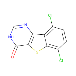 O=c1[nH]cnc2c1sc1c(Cl)ccc(Cl)c12 ZINC000044717144