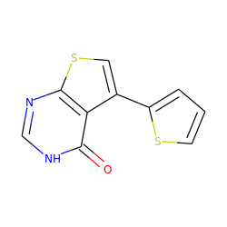 O=c1[nH]cnc2scc(-c3cccs3)c12 ZINC000018125083