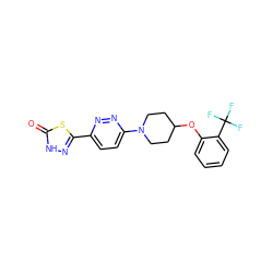 O=c1[nH]nc(-c2ccc(N3CCC(Oc4ccccc4C(F)(F)F)CC3)nn2)s1 ZINC000045350316