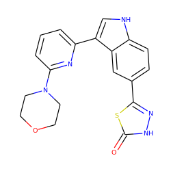 O=c1[nH]nc(-c2ccc3[nH]cc(-c4cccc(N5CCOCC5)n4)c3c2)s1 ZINC000204757577