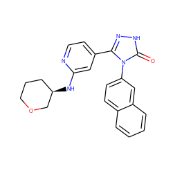 O=c1[nH]nc(-c2ccnc(N[C@@H]3CCCOC3)c2)n1-c1ccc2ccccc2c1 ZINC000066252769