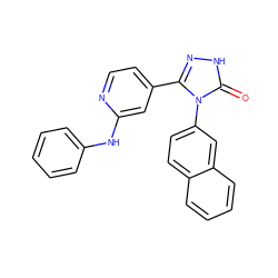 O=c1[nH]nc(-c2ccnc(Nc3ccccc3)c2)n1-c1ccc2ccccc2c1 ZINC000066259486