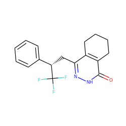 O=c1[nH]nc(C[C@@H](c2ccccc2)C(F)(F)F)c2c1CCCC2 ZINC000167024830