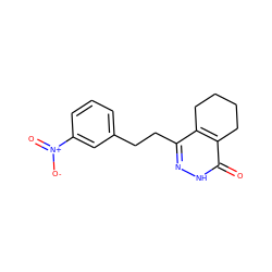 O=c1[nH]nc(CCc2cccc([N+](=O)[O-])c2)c2c1CCCC2 ZINC000167836699