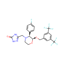 O=c1[nH]nc(CN2CCO[C@H](OCc3cc(C(F)(F)F)cc(C(F)(F)F)c3)[C@@H]2c2ccc(F)cc2)[nH]1 ZINC000027522252