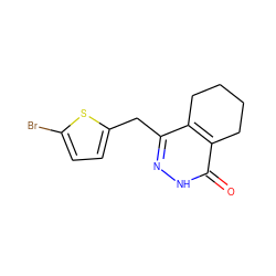 O=c1[nH]nc(Cc2ccc(Br)s2)c2c1CCCC2 ZINC000167711383