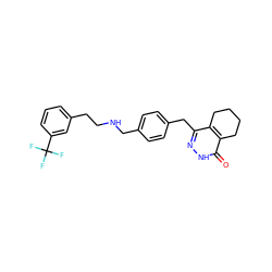 O=c1[nH]nc(Cc2ccc(CNCCc3cccc(C(F)(F)F)c3)cc2)c2c1CCCC2 ZINC000143772027