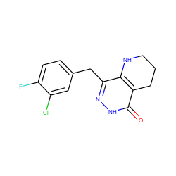 O=c1[nH]nc(Cc2ccc(F)c(Cl)c2)c2c1CCCN2 ZINC000139179924